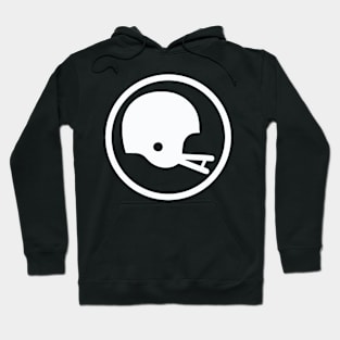 Two-Bar Helmet Minimalist Logo (White Large) Hoodie